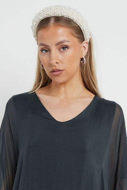 Ivory Pearl Chunky Headband-0