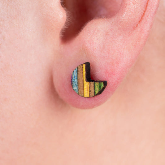 Pac Recycled Skateboard Stud Earrings-0
