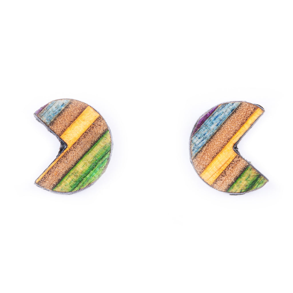 Pac Recycled Skateboard Stud Earrings-1